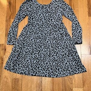 Old Navy Gray Leopard Print Kids Dress